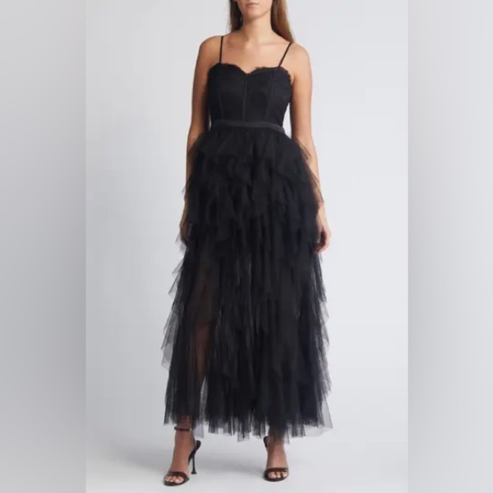 Corset lace and tulle gown